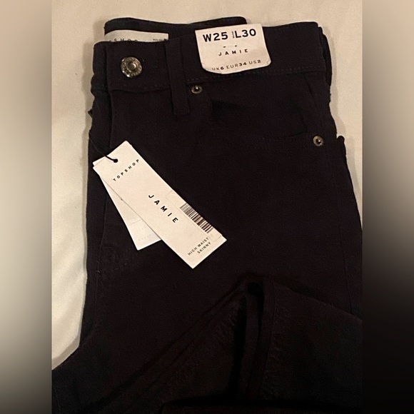 TOPSHOP Black High-rise Jeans NWT - Picture 9 of 11
